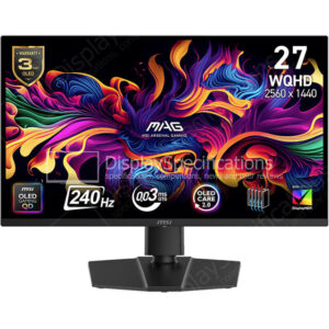 MSI Toshiba MAG 273QP QD-OLED X24 - Display Completo