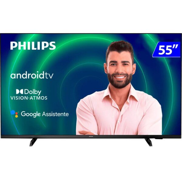 Tela disply Smart TV Philips LED 55 4K Ultra HD Wi-Fi Android Bluetooth 55PUG7406/78 - Imagem 2