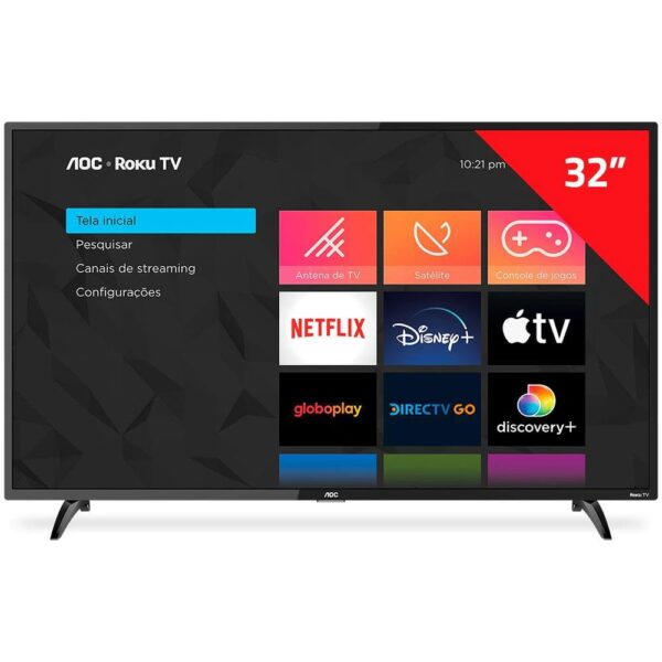 Tela display Smart TV LED 32” HD AOC Roku 32S5195/78 - Imagem 2