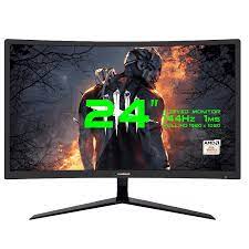 Painel Tela Display Monitor Gamer GAMEMAX 24" Preto LED Curvado 144Hz